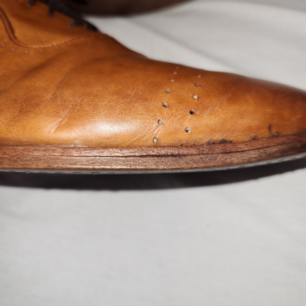 Allen Edmonds Vernon Oxford Brown Brogue Cap Toe Shoes Mens 10.5 D 8810 - Picture 10 of 16